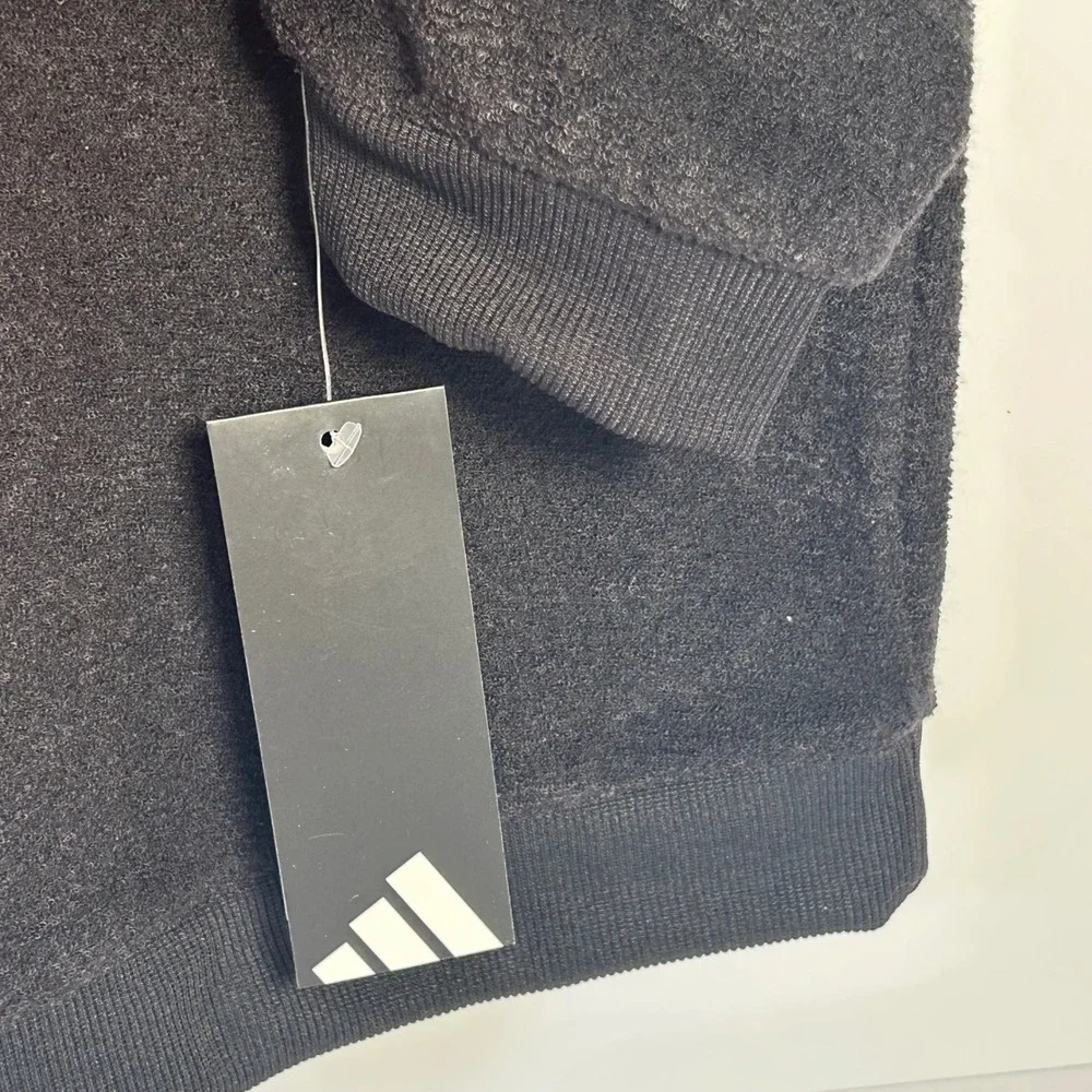 Adidas Mens Boucle Fleece Crewneck‎ Sweatshirt Black ADVR0869 Size M NWT